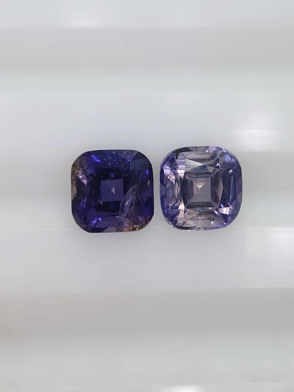 2ct Natural Iolite Pair in Cushion Cut from Madagascar — view 3